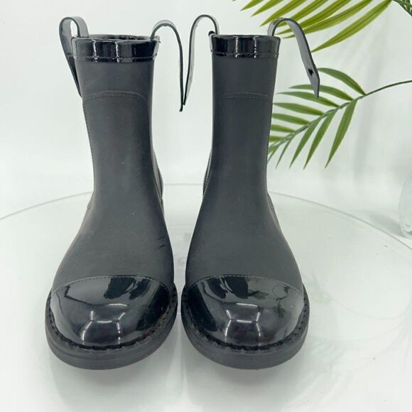 Jimmy Choo Edie Black Matte Rubber Rain Boots Size 37 AS IS - Picture 3 of 15